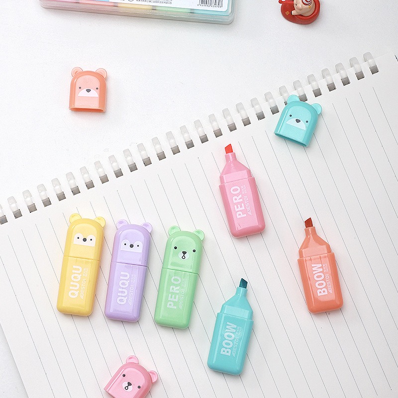 4/6/12 Pcs Kawaii Bear Highlig - Highlighter Set Pastel review and price