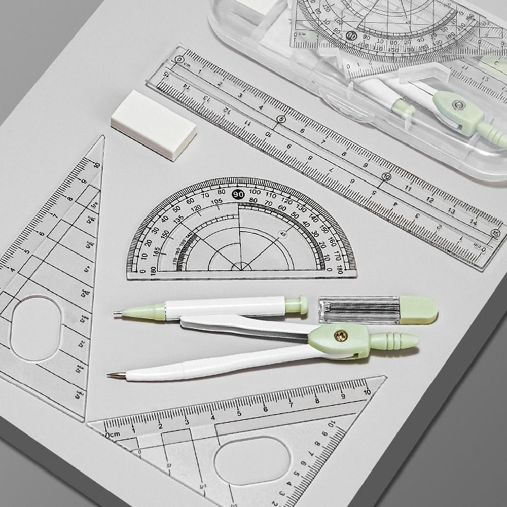 8PCS/Set Plastic Ruler Compass - Compass Geometry Set review and price