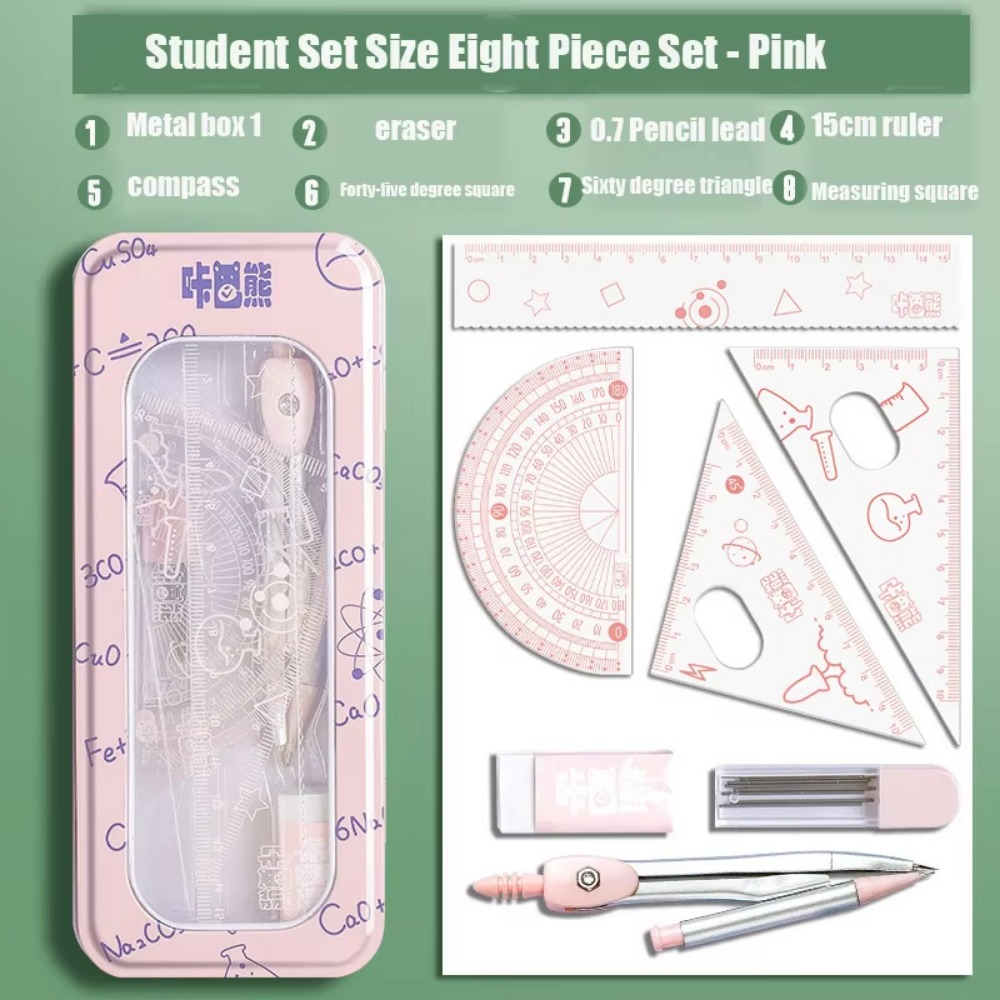 8Pcs/Set Multifunctional Math  - Compass Geometry Set review and price