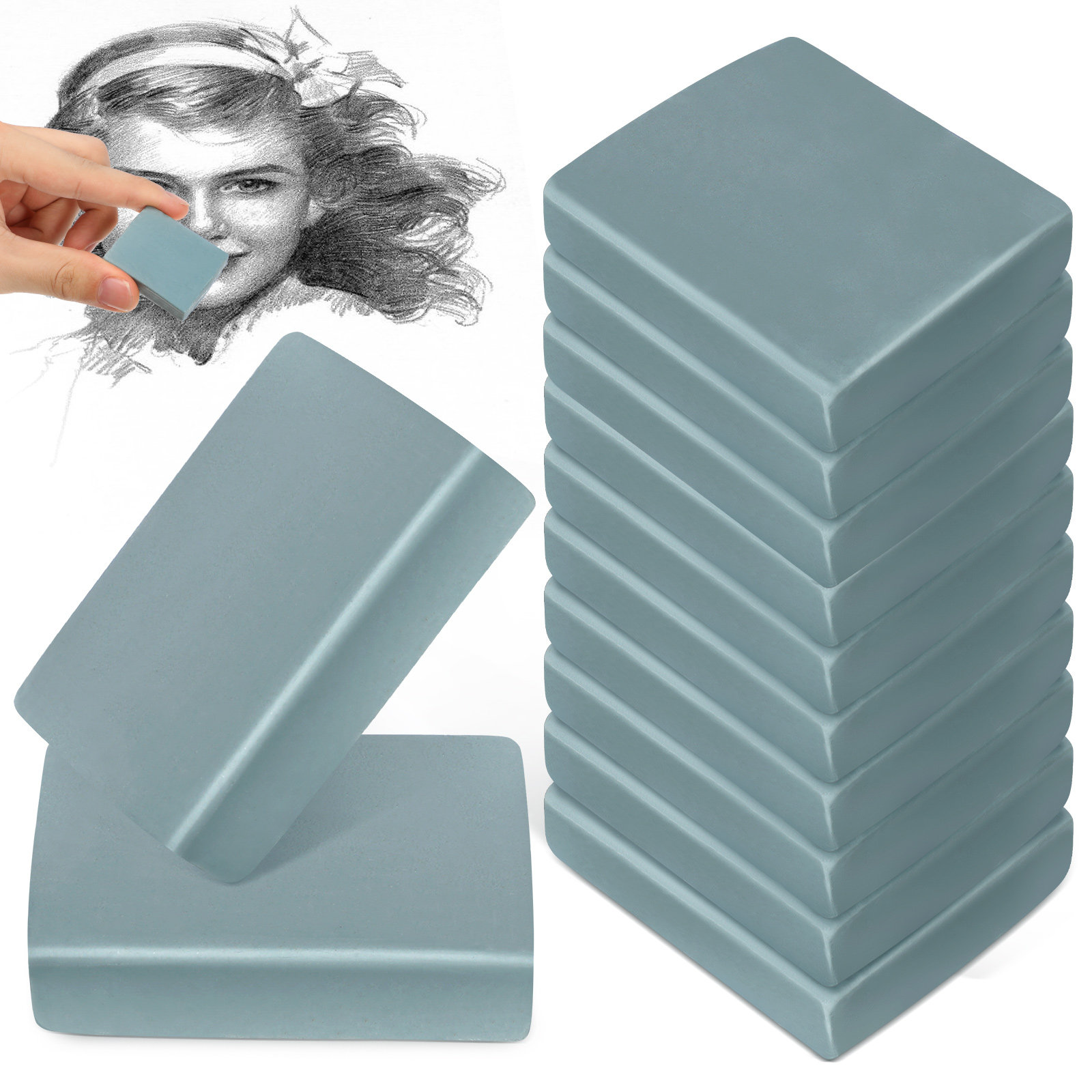 12Pcs Art Erasers for Drawing  - Rubber Eraser Kneaded review and price