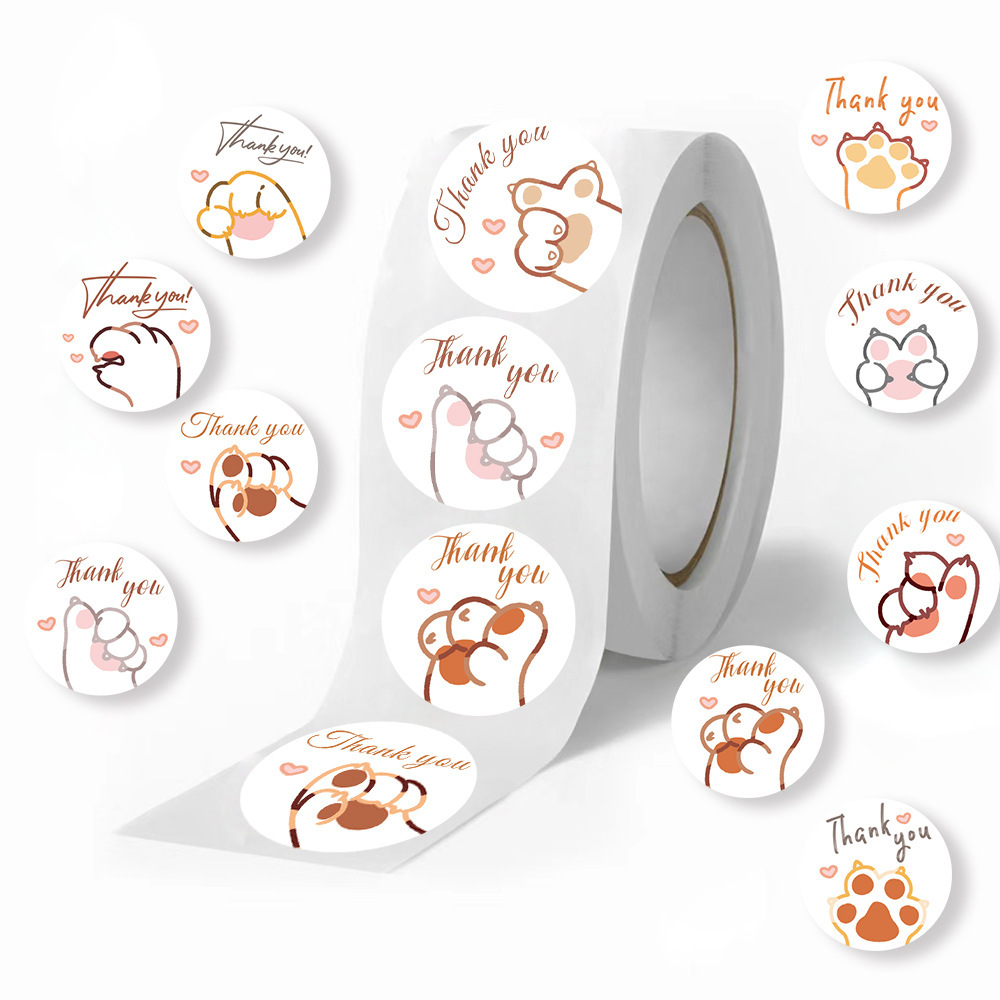 JCAC 500pcs/roll Cute Cartoon  - Sticker Label Roll review and price