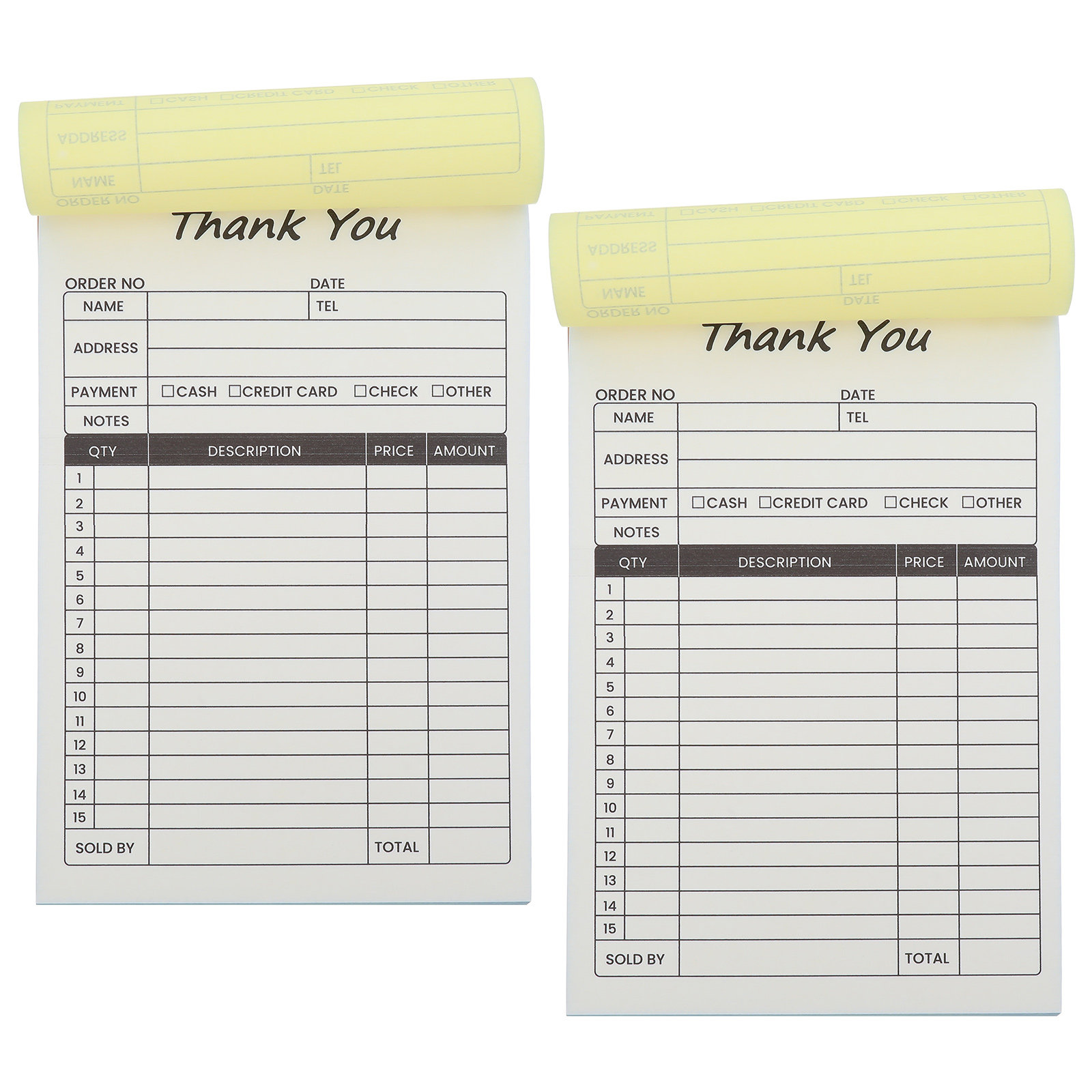 2Pcs 2-Part Invoice Receipt Bo - Carbon Copy Book review and price