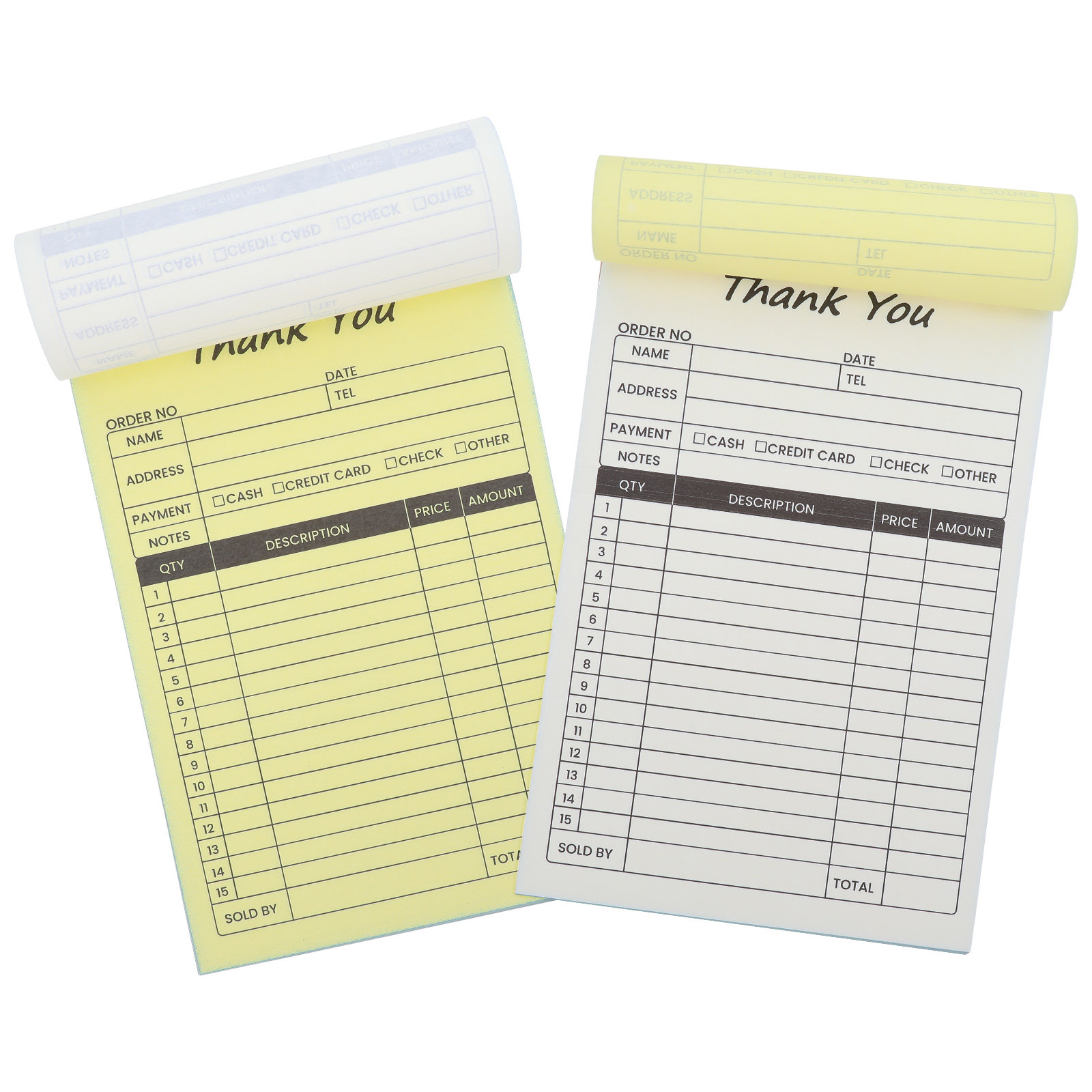 2Pcs 2-Part Invoice Receipt Bo - Carbon Copy Book review and price